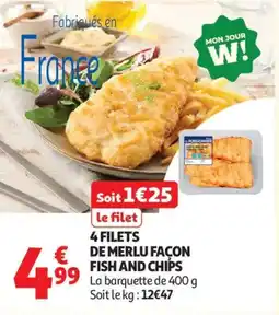 Auchan 4 filets de merlu façon fish and chips offre