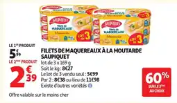 Auchan SAUPIQUET Filets de maquereaux à la moutarde offre