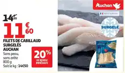 Auchan AUCHAN Filets de cabillaud surgelés offre