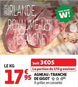 Auchan Agneau tranche De gigot offre