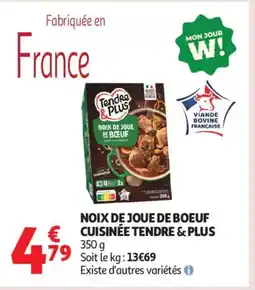 Auchan TENDRE & PLUS Noix de joue de boeuf cuisinée offre