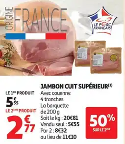 Auchan Jambon cuit supérieur offre