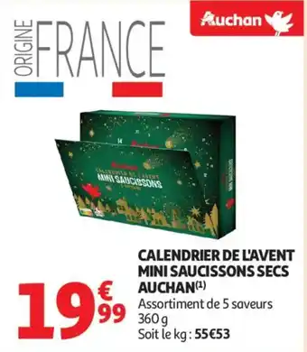 Auchan AUCHAN Calendrier de l'avent mini saucissons secs offre