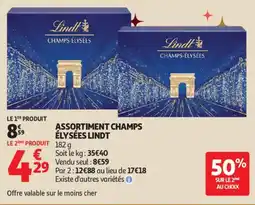 Auchan LINDT Assortiment champs élysées offre