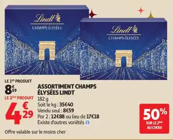 Auchan LINDT Assortiment champs élysées offre