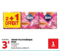 Auchan NANA Serviettes hygiénique offre