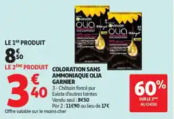 Auchan GARNIER Olia coloration sans ammoniaque offre