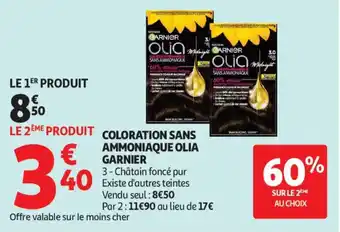 Auchan GARNIER Olia coloration sans ammoniaque offre