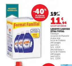 Hyper U XTRA TOTAL Lessive liquide offre