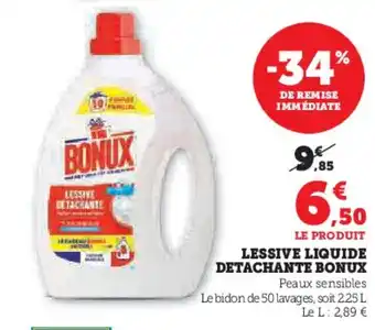 Hyper U BONUX Lessive liquide detachante offre