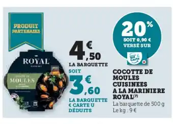 Hyper U ROYAL Cocotte de moules cuisinees a la mariniere offre