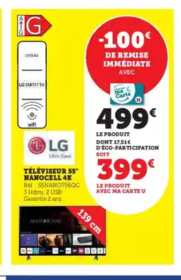 Hyper U LG Téléviseur 55" nanocell 4k offre
