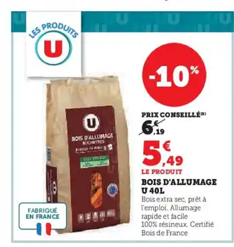 Hyper U Bois d'allumage u offre