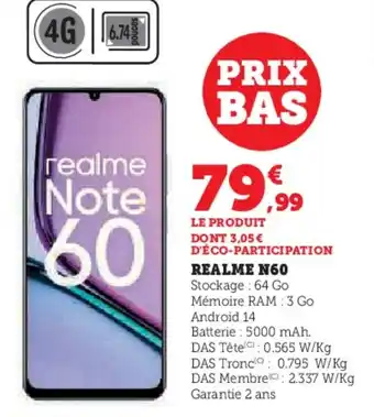 Hyper U REALME N60 offre
