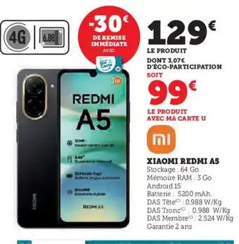 Hyper U XIAOMI REDMI A5 offre