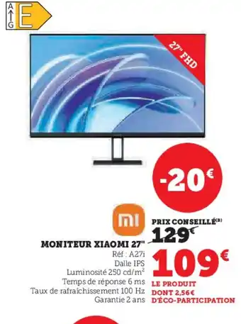 Hyper U XIAOMI 27" Moniteur offre