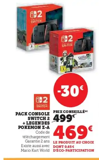 Hyper U Pack console switch 2 + legendes pokemon z-a offre