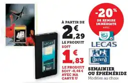 Hyper U Semainier ou éphéméride offre