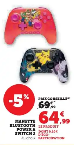 Hyper U Manette bluetooth power a switch 2 offre