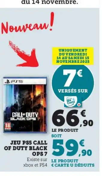 Hyper U Jeu pss call of duty black ops 7 offre