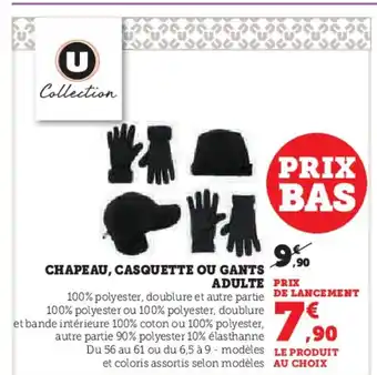 Hyper U Chapeau, casquette ou gants offre