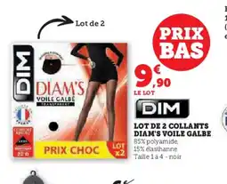 Hyper U DIM Lot de 2 collants diam's voile galbe offre