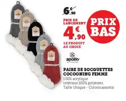 Hyper U Paire de socquettes cocooning femme offre