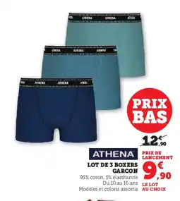 Hyper U ATHENA Lot de 3 boxers garcon offre
