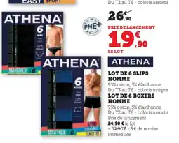 Hyper U ATHENA Lot de 6 slips homme offre