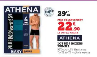 Hyper U ATHENA Lot de 4 boxers homme offre