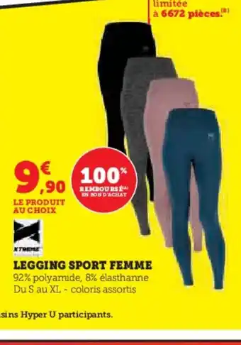 Hyper U Legging sport femme offre