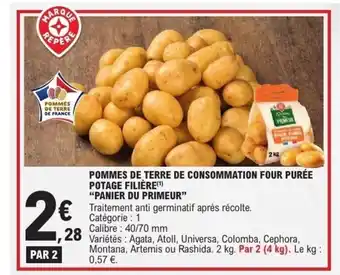 E.Leclerc PANIER DU PRIMEUR Pommes de terre de consommation four purée potage filière offre