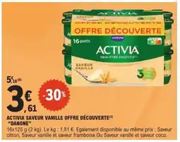 E.Leclerc DANONE Activia saveur vanille offre découverte offre