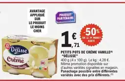 E.Leclerc DÉLISSE Petits pots de crème vanille offre