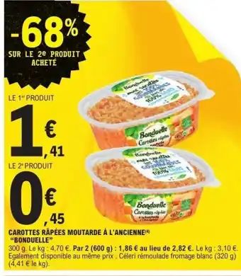 E.Leclerc BONDUELLE Carottes rapées moutarde à l'ancienne offre