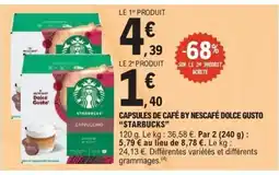 E.Leclerc STARBUCKS Capsules de café by nescafé dolce gusto offre