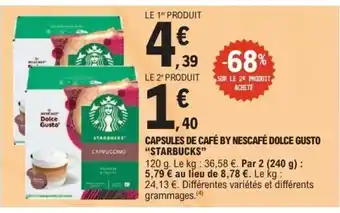 E.Leclerc STARBUCKS Capsules de café by nescafé dolce gusto offre