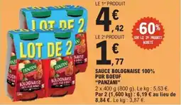 E.Leclerc PANZANI Sauce bolognaise 100% pur boeuf offre