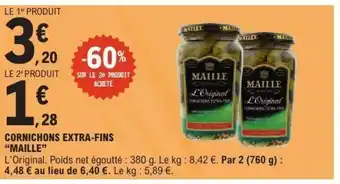 E.Leclerc MAILLE Cornichons extra-fins offre