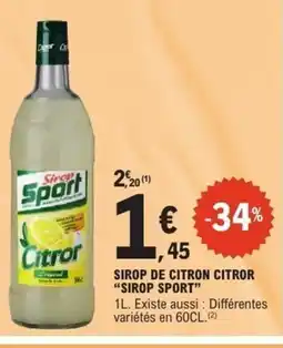 E.Leclerc SIROP SPORT Sirop de citron citror offre