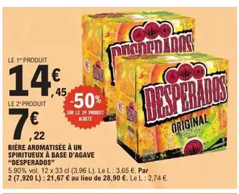 E.Leclerc DESPERADOS Bière aromatisée à un spiritueux à base d'agave offre