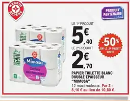 E.Leclerc MIMOSA Papier toilette blanc double epaisseur offre