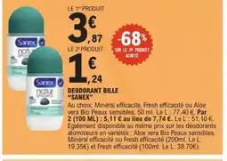 E.Leclerc SANEX Deodorant bille offre