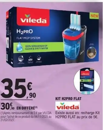 E.Leclerc VILEDA Kit h2pro flat offre