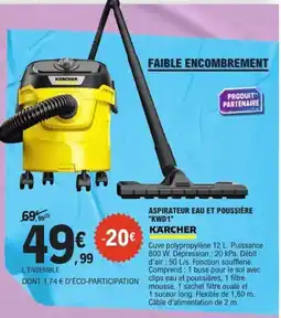 E.Leclerc KÄRCHER Aspirateur eau et poussière kwd1 offre