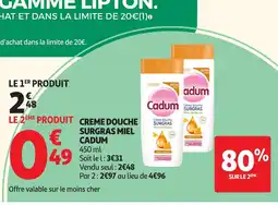 Auchan CADUM Crème douche surgras miel offre