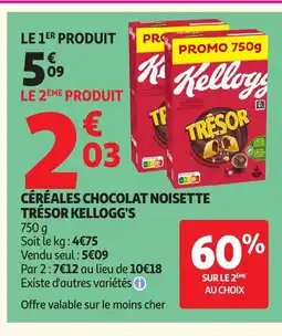 Auchan KELLOGG'S Céréales chocolat noisette trésor offre