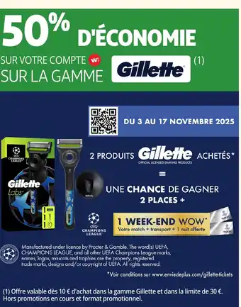 Auchan GILLETTE SUr la gamme offre