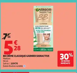 Auchan GARNIER SKINACTIVE Bb crème classique offre