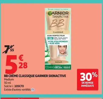 Auchan GARNIER SKINACTIVE Bb crème classique offre